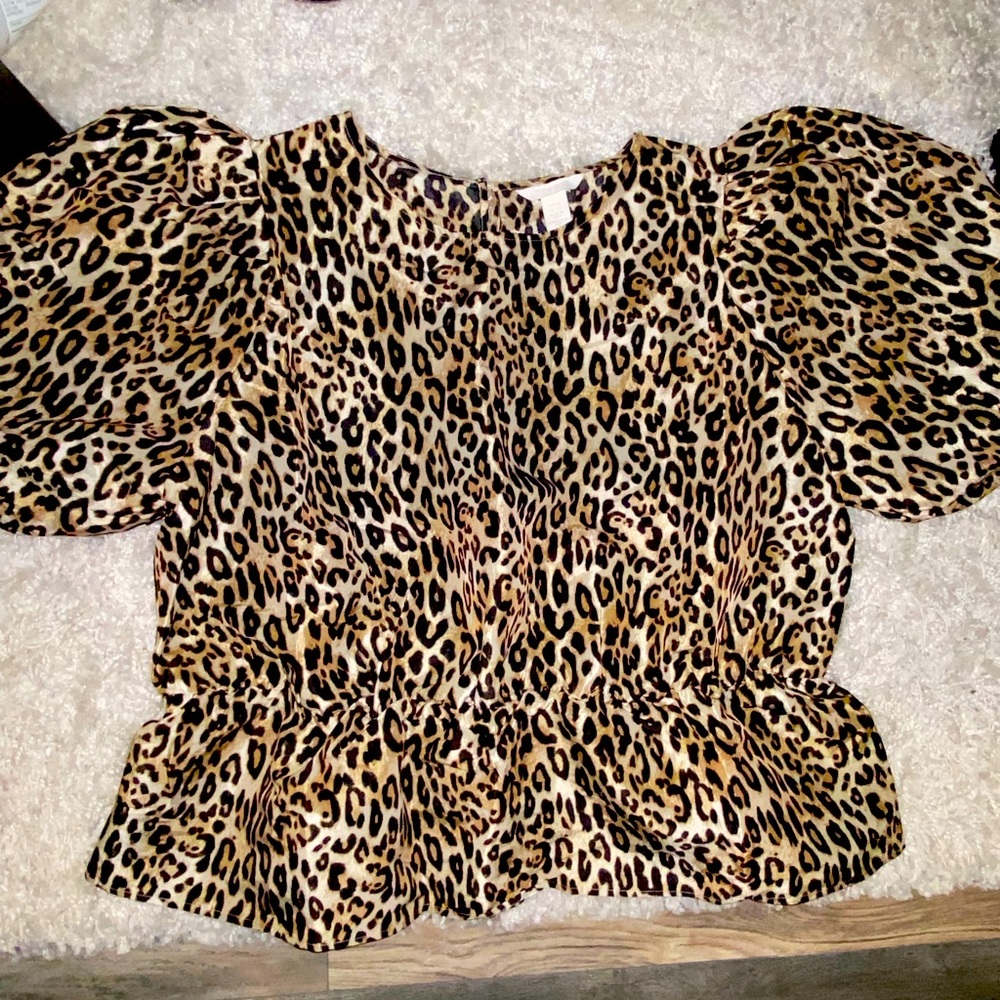 Puffy Leopard print dress shirt